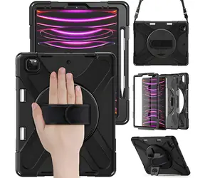 Etui eSTUFF CHICAGO do Apple iPad Pro 12,9" (2018-2022) czarne / etui na tablet / poliwęglan, silikon