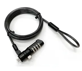 eSTUFF Zamek kablowy z kołem kodowym Nano Slot / Zamek kablowy / Szyfrowy / Nano Slot / 1,8 m