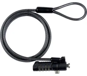 eSTUFF Zamek kablowy z kółkiem kodowym K-Slot / Zamek kablowy / Szyfrowy / K-Slot / 1,8 m
