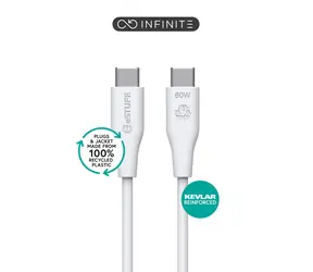 eSTUFF INFINITE (GRS) biały / Kabel USB-C - USB-C / 0,5 m / 60 W