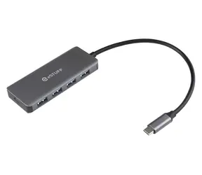eSTUFF Hub USB-C do ładowania / Hub / 4X USB-A 3.2 Gen1 / USB-C PD 65W / aluminium
