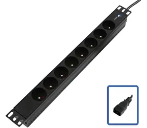 Lanview Logon TUPS055 / PDU / 19" 1U / 8x francuski / IEC C20 / bez przełącznika