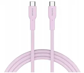 Canyon OnWire CCAP60CL różowy / Kabel ładujący / USB-C - USB-C / pleciony / 60 W PD / 480 Mb/s / 1 m