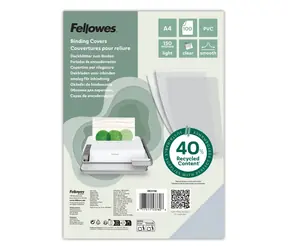 Folia do oprawy Fellowes A4 przezroczysta / 150 mic / materiał z recyklingu 40% / 100 szt.