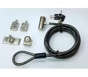 eSTUFF Blokada kablowa K-Slot czarna / Blokada kablowa / Kensington / 1,8 m / 2 klucze