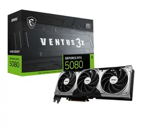 MSI GeForce RTX 5080 Ventus 3X OC czarna / Karta graficzna / Nvidia / 16 GB GDDR7 / 256-bit / 1x HDMI + 3x DP