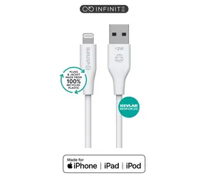 eSTUFF INFINITE (GRS) biały (ES601270-BULK) / Kabel Lightning / USB-A / 2 m / MFI