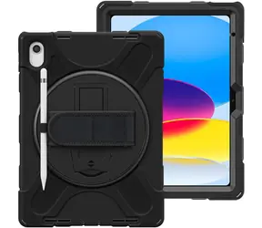 eSTUFF AUSTIN czarny / Etui / do Apple iPad 11./10. generacji / poliwęglan / z paskiem na ramię