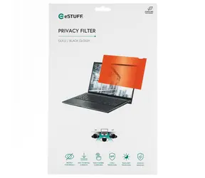 Filtr prywatyzujący eSTUFF Gold 14" złoty / Filtr prywatyzujący / 16:9 / 310 × 175 mm / PET