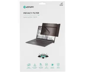 eSTUFF Edge Filtr prywatyzujący 15,6" czarny / Filtr prywatyzujący / 16:9 / uniwersalny / taśma klejąca