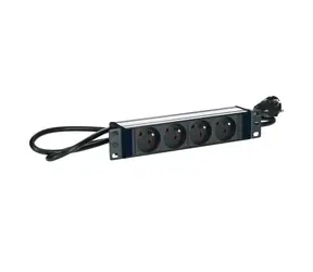 Panel dystrybucyjny Lanview 10" z 4 gniazdami czarny / Panel dystrybucyjny / 1U / kabel 2 m / 3500 W