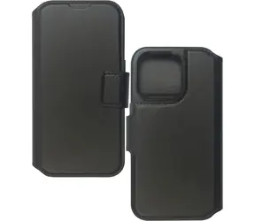 eSTUFF INFINITE MILAN czarny / Etui portfelowe / Apple iPhone 16 / MagSafe / GRS materiał z recyklingu