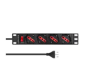 Panel dystrybucyjny Lanview 10" 4X Schuko czarny / Panel dystrybucyjny / 1U / Kabel 2 m / 5 lat gwarancji