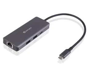 eSTUFF Hub USB-C 6 w 1 szary / HDMI 4K60Hz / RJ-45 Gigabit / 2x USB-A 3.1 / USB-C PD 100W
