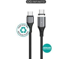 eSTUFF INFINITE czarny (ES604265) / Magnetyczny kabel USB-C / PD 100 W / 2 m / 480 Mbit/s