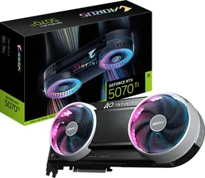 Karta graficzna GIGABYTE AORUS GeForce RTX 5070 Ti INFINITY 16 GB / 2670 MHz / 16 GB GDDR7 / 256-bit / 1x HDMI + 3x DP / 750 W