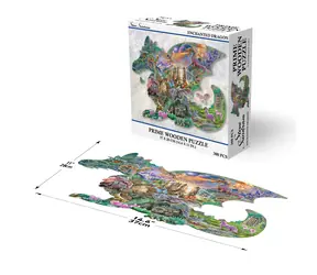 Drewniana układanka Prime 3D Zaczarowane Smoki / 300 elementów