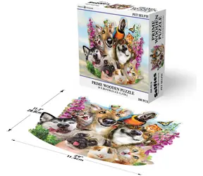 Prime Puzzle 3D Drewniane Selfie ze Zwierzętami / 200 elementów / od 4 lat