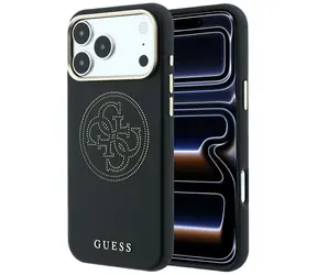 Guess Perforated 4G Gold Logo MagSafe czarny / Tylna obudowa / MagSafe / iPhone 17 i 18 Pro
