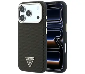 Guess Kevlar Trójkątne Logo MagSafe Brązowy / Tylna obudowa / MagSafe / iPhone 17 Pro