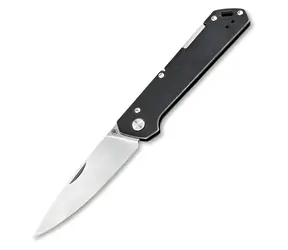 Nóż kieszonkowy Boker Kihon Bifold 42a / Rękojeść ze stali nierdzewnej typu stonewash / Obustronny klips z końcówką do UP