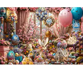 Puzzle BlueBird Wielkanocna radość / 1000 elementów / 69 x 47,8 cm