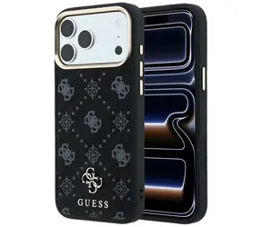 Guess Peony 4G Małe Logo MagSafe czarny / Tylna obudowa / MagSafe / iPhone 17 i 18 Pro Max