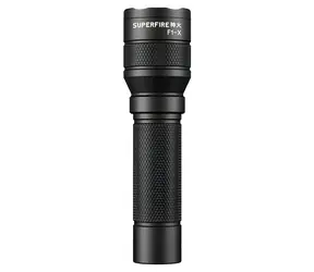 Superfire F1-X czarna / Latarka / zasięg 230 m / USB-C / IP43
