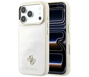 Guess Saffiano 4G Classic Logo beżowy / Tylna obudowa / MagSafe / iPhone 17 Pro Max/18 Pro Max