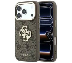 Guess 4G Big Strass Logo brązowy / Tylna obudowa / iPhone 17 Pro Max/18 Pro Max