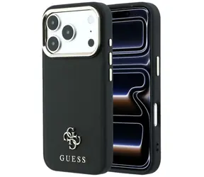 Guess Saffiano Small 4G Classic Logo MagSafe czarny / Tylna obudowa / iPhone 17 Pro Max, 18 Pro Max / MagSafe