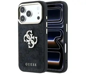 Guess 4G Big Strass Logo czarny / Tylna obudowa / iPhone 17 Pro Max/18 Pro Max