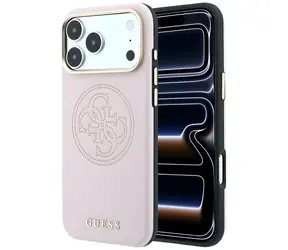 Guess Perforated 4G Gold Logo Pink / Tylna obudowa / MagSafe / iPhone 17 Pro Max, 18 Pro Max