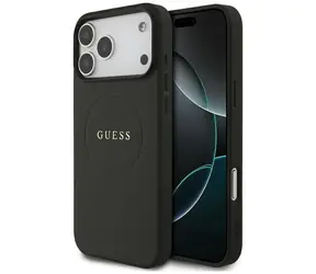 Pierścień Guess Grained Gold MagSafe czarny / Tylna obudowa / iPhone 18 Pro Max, 17 Pro Max / MagSafe
