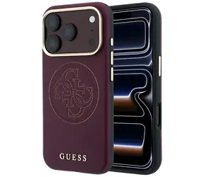 Perforowane Logo 4G Guess w kolorze bordowym / Tylna obudowa / MagSafe / iPhone 17 i 18 Pro