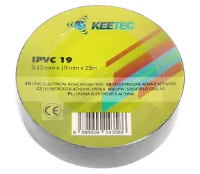 KEETEC IPVC 19 czarny / Taśma izolacyjna / 19 mm / 25 m / PVC