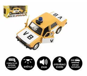 MISIU Samochód policyjny VB Lada 12 cm / Metal/plastik / Napęd pull-back / Światło i dźwięk / od 3 lat