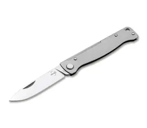 Böker PLUS Atlas SW szary / Nóż kieszonkowy / Drop Point / Stal 12C27 / Slipjoint / 16,4 cm