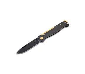 Boker Atlas Black Stonewash Brass / Nóż kieszonkowy / Drop Point / Stal 12C27 / Slipjoint / 16,6 cm