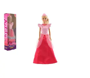TEDDIES Lalka Księżniczka Anlily czerwona / 28 cm / Plastik / od 3 lat