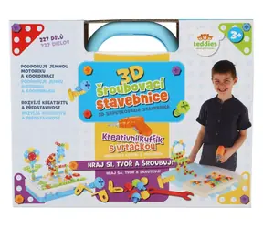 Zestaw konstrukcyjny 3D TEDDIES z wiertarką w walizce / 227 elementów / od 3 lat