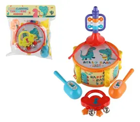 Zestaw instrumentów muzycznych TEDDIES z dinozaurem / 5 szt. / 2 kolory / plastik / 3m+