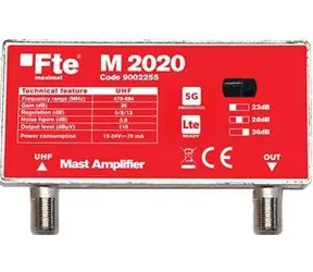 FTE M2020 / Wzmacniacz / Filtr 5G/LTE / Wzmocnienie 36 dB