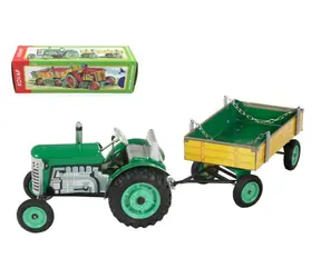 Ciągnik KOVAP Zetor z platformą, zielony / metalowy / na kluczyk / skala 1:25 / od 3 lat