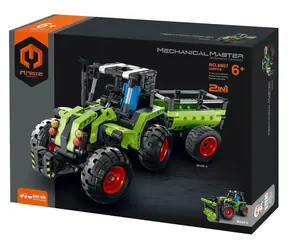 Zestaw budowlany IM.MASTER traktor/traktor z platformą 2w1 / 346 elementów / od 6 lat