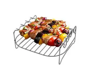 TESLA AirCook QB256 / Szpikulec ze stali nierdzewnej i grill do szaszłyków / dwuwarstwowy / 4 igły do grilla