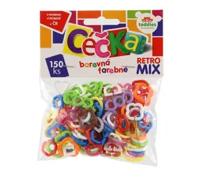 Misie w kształcie litery C kolorowe retro mix / 150 szt. / Plastik / od 3 lat