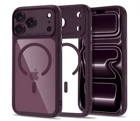Etui Tech-Protect MagPeak MagSafe przezroczyste bordowe / Etui / Apple iPhone 17 Pro Max, 18 Pro Max / MagSafe