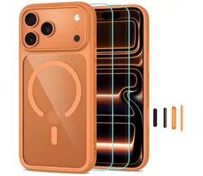 Tech-Protect MagOne CC transparentny pomarańczowy / Etui + szkło hartowane / Apple iPhone 17 Pro Max, 18 Pro Max / MagSafe