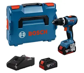 BOSCH GSB 18V-65 Professional niebieski / Wiertarko-wkrętarka udarowa akumulatorowa / 18 V / 63 Nm / 2x 5,0 Ah / L-BOXX
